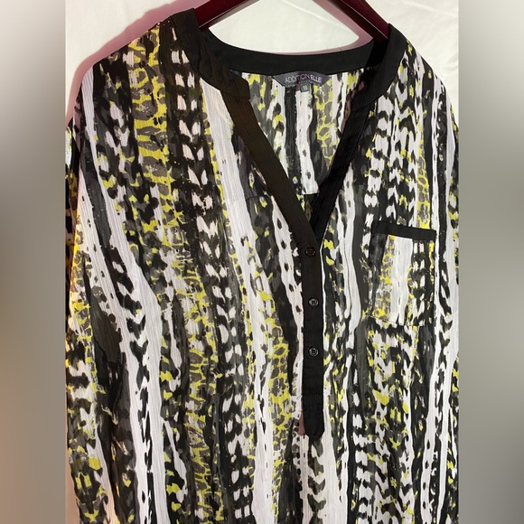 Addition Elle Black & Yellow Top Size 18 - Picture 3 of 6